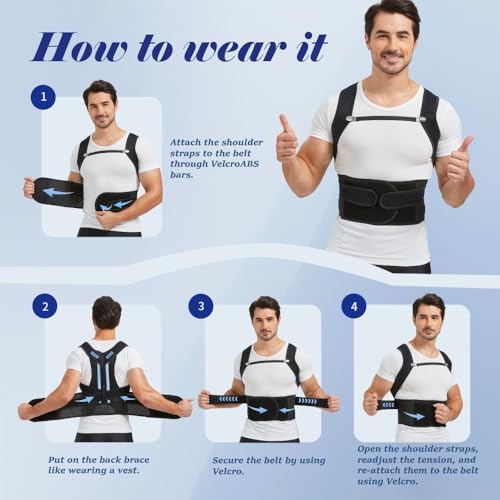 Posture Corrector for Women and Men, Upper and Lower Back Brace for Back, Shoulder, Neck Pain Relief, Fully Adjustable Back Straightener for Scoliosis, Hunchback, Hump, Thoracic, Lumbar Support - Image 6