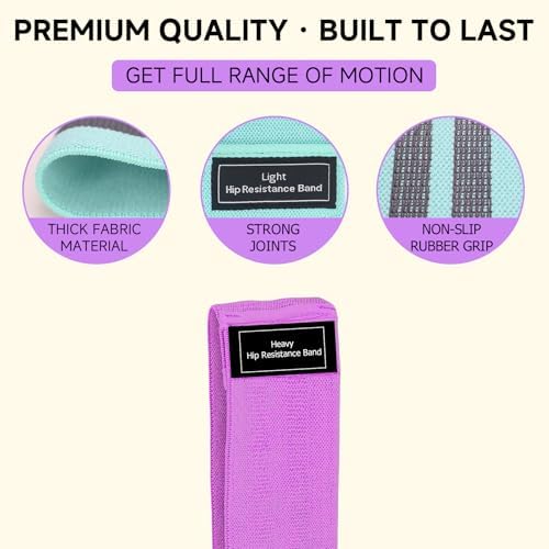 Resistance Bands, Fabric Workout Bands for Women & Men, Cloth Booty Resistance Loop Bands, Thick Squat Bands for Home Fitness, Gym, Yoga, Pilates for Butt Legs Thigh Hip Glute - Image 6