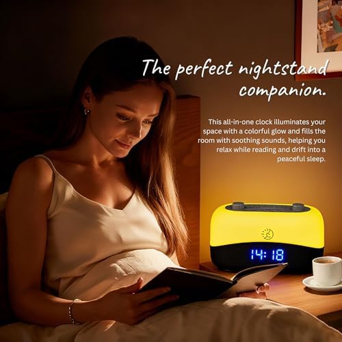 Sleep ZM White Noise Machine with 29 Sounds + 16 Colors Digital Alarm Clock & Amber Night Light for Blue Light Blocking, Gentle Wake Alarm, Sleep Timer & Memory Function for Adults & Kids - Image 3