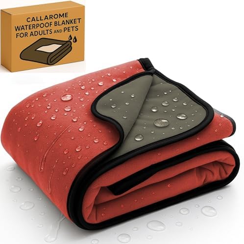 Waterproof Blanket for Bed & Couch Protection, Reddish/Green, 80"x90" by Callarome
