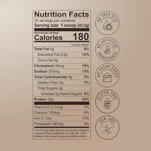 FlavCity All in One Protein Shake Powder, Cookies and Cream - On the Go Meal Alternative + Collagen Peptides, Reishi & Cordyceps - Focus, Skin, Hair & Joint Support - 100% Grass Fed Whey, 20 Servings - Image 7