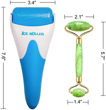 AECW (Jade Roller + Ice Roller) 2 in 1 Ice Roller for Face & Eye Puffiness Relief and Jade Roller for Face Eyes Body Neck Facial Massage Tool Roller - Image 7