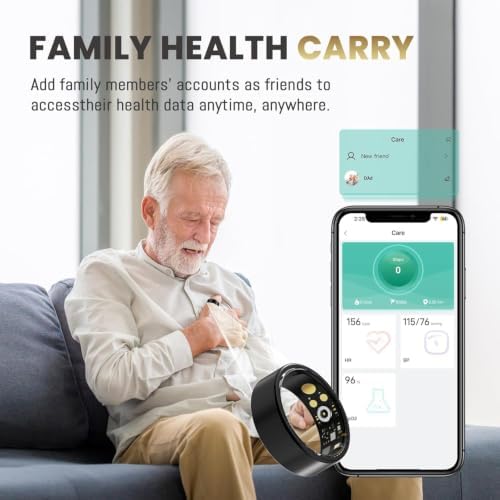 Smart Ring for Women & Men, Health Tracker Ring with Heart Rate, Blood Oxygen,Blood Pressure, IP68 Waterproof Fitness Ring, Sleep Tracker for iPhone and Android, No APP Fee - Image 7