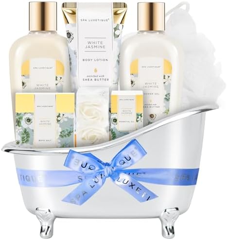Spa Gifts for Women 8 Pcs Spa Luxetique Gift Baskets with Hand Cream Bath sets for Her Jasmine Christmas Gift Sets by spaluxetique