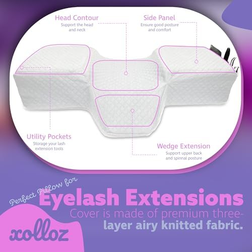 Lash Pillow, Memory Foam Eyelash Pillow for Lash Beds, White - Image 6