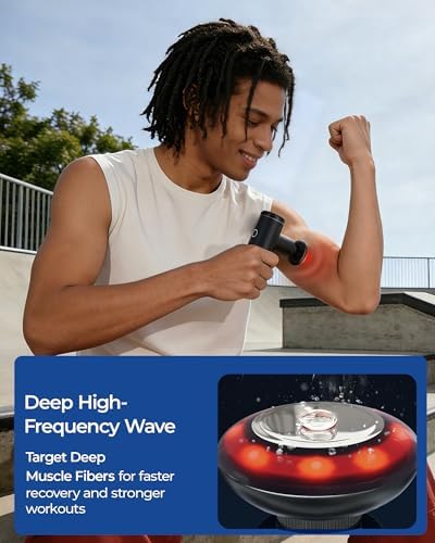 KingPavonini Mini Massage Gun Deep Tissue with Heat& Red Light, Model MG101 - Image 4