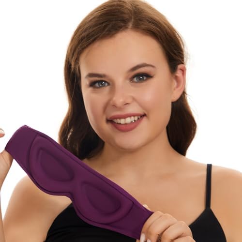 ALASKA BEAR Side Sleeper Sleep Mask, Patented, 100% Blackout, Purple - Image 3