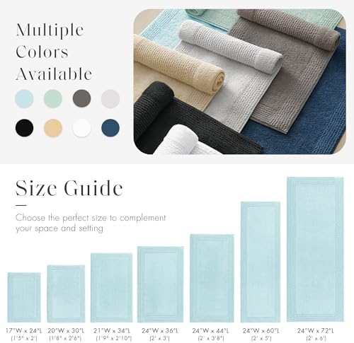Madison Park Splendor Reversible 100% Cotton Bath Runner, 24 x 60, Blue - Image 5