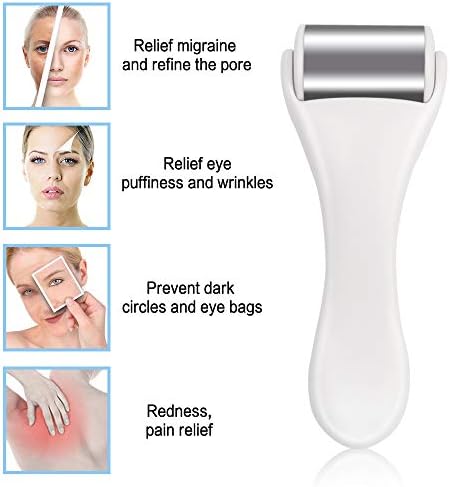 MAANGE Ice Roller for Face & Eye,Puffiness,Migraine,Pain Relief and Minor Injury,Skin Care Products Stainless Steel Face Massager Ice Roller Massager (White) - Image 2