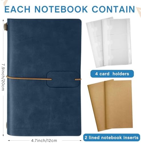 Sabary 16 Pcs Standard Size Refillable Leather Journal Bulk, Dark Blue - Image 2
