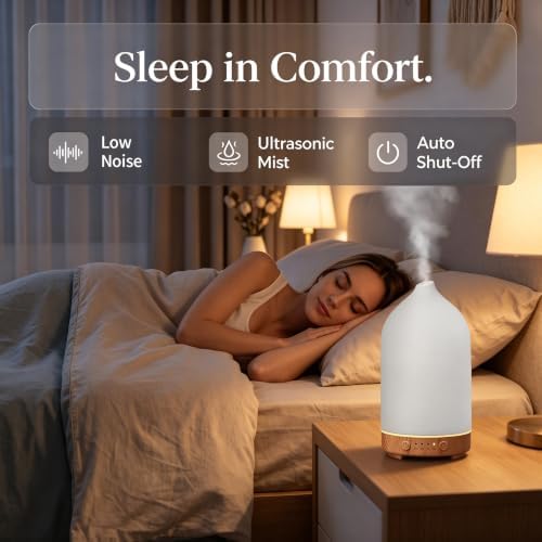 Gooamp 200ML Ceramic Essential Oil Diffuser for Home, Stone Diffuser 2 Pack - Image 5