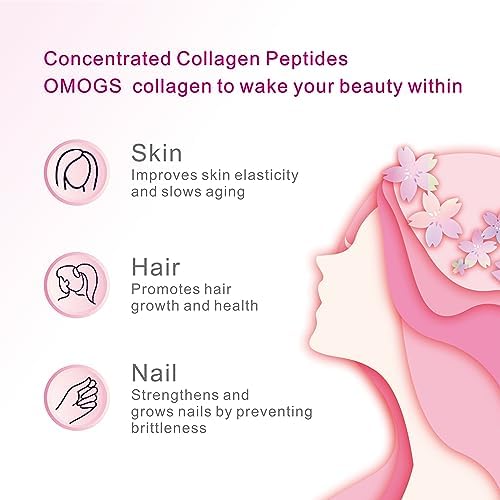 OMOGS Collagen Peptides Powder, with Prebiotics & Cranberry Extract -Hydrolyzed Collagen Peptides Support Hair, Skin, Nail, Bone & Digestive Health, Grass Fed, Non-GMO, for Women & Men - Image 3