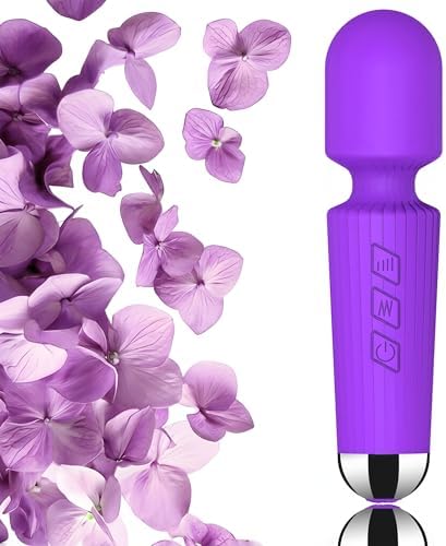 Portable Quiet Vibrating Mini Massager for Women & Men, Personal Handheld Electric Massager for Back Neck Shoulder Muscle Pain Relief & Relaxation, 20 Modes 8 Speeds (Purple) by BitOffun%EF%BC%8DPersonalMassager
