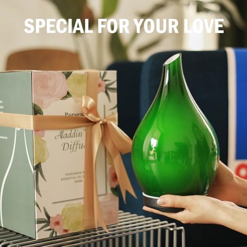 Porseme Essential Oil Diffuser 280ml Handmade Glass Diffuser 7H Runtime - Image 6