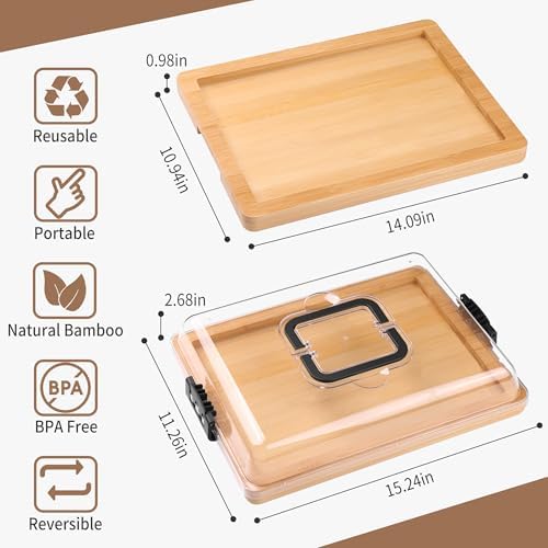 CAWIU Portable Charcuterie Board with Lid, Travel Cheese Board & Snack Tray - Image 5