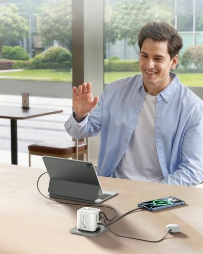 W & O 60W Gan Fast Charger Wall Plug, Built-in Retractable USB-C & L Cables - Image 6