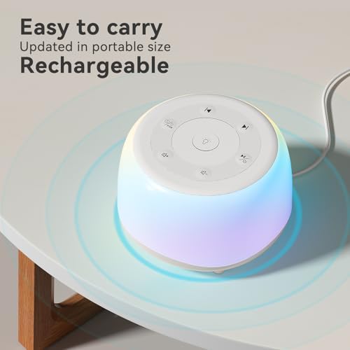 HEYAXA White Noise Sound Machine with 7 Colors Night Light 34 Soothing Sounds, Portable Sound Machine for Baby Adults Kids Sleep with 30 Volume Levels 4 Timers Adjustable Brightness (Black) - Image 3