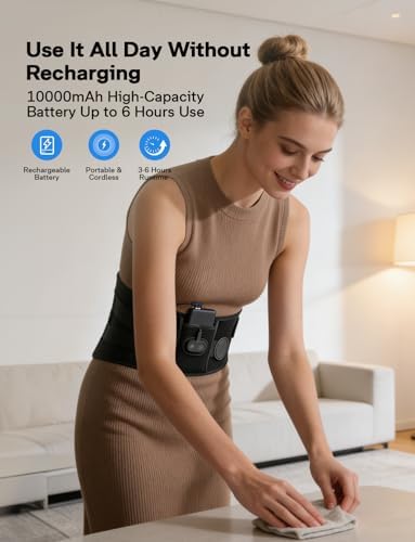 10000mAh Cordless Heating Pad for Back, Portable Lower Back Massager - Image 2