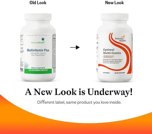 Seeking Health Optimal Multivitamin, Active B Vitamins and L-5-MTHF, Riboflavin, B6, Bioavailable Folate and B12, CoQ10, Methylation Support, Vegetarian (240 Capsules) - Image 6