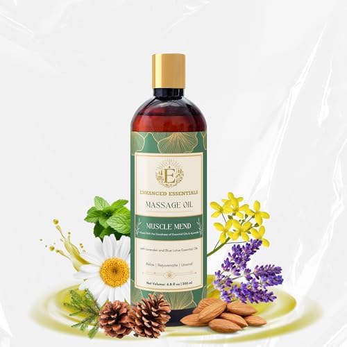 Muscle Mend| Muscle Recovery Massage Oil with Arnica, Ashwagandha & Essential Oils| Soothing,Non-Greasy, Fast-Absorbing| Use Post-Workout or Bedtime | 200ml (6.76 fl oz) by EnhancedEssentials