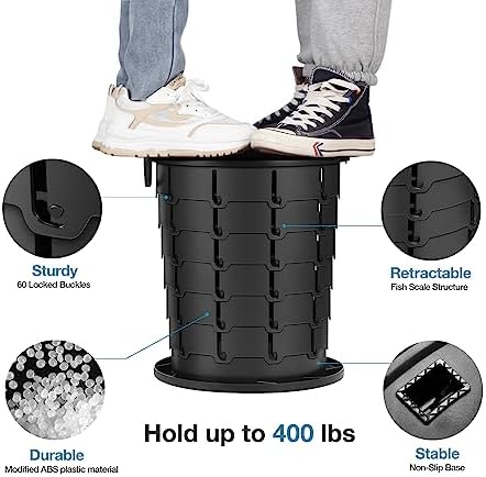 TRIPTIPS Upgrade Retractable Portable Toilet Travel Toilet Adjustable Height Camping Toilet Portable Potty for Adults Kids, Foldable Portable Toilet for Camping/Car - Image 6
