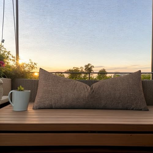 Kevin Textile Outdoor Waterproof 14”x36” Lumbar Pillow Cover 1 Pack, Brown - Image 6