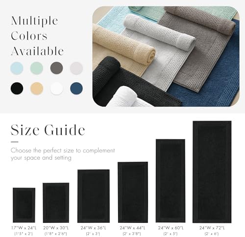 Madison Park Splendor Reversible 100% Cotton Bath Rug, 24 x 36, Black - Image 5