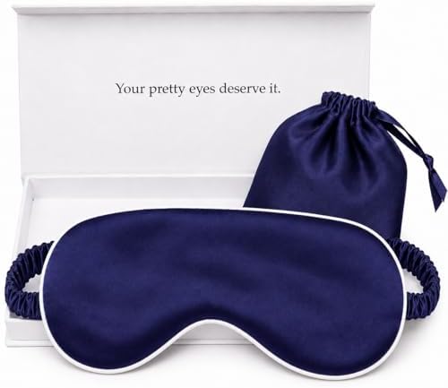 Silk Sleep Mask Light Blocking Luxury 100% Mulberry 19mm Silk Eye Mask Eye Cover Blindfold Ultra Soft Light & Comfy Anti Aging Skin Care with Travel Bag Gift Package by YanserSelection