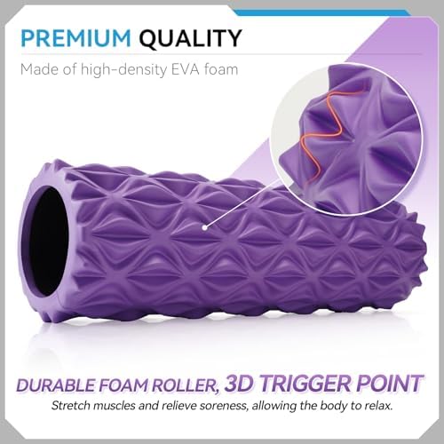 Foam Roller, 15 inch High Density Massage Roller for Exercise - Image 3