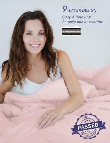 YnM Weighted Blanket Queen 20lbs, The Heavy Oversized Weighted Comforter, Warm & Fluffy Throw (Pink, 20lbs, 90" Lx90 W) - Image 5