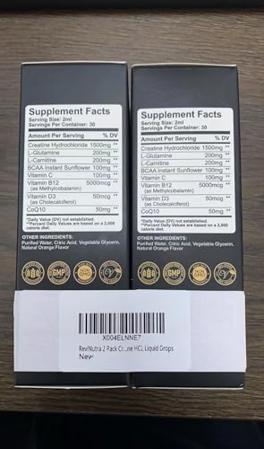 2 Pack Creatine HCL Liquid Drops for Men & Women, 1500mg Liquid Creatine Hydrochloride, High Absorption, 2 Fl Oz, Sugar-Free Orange Flavor - Image 2
