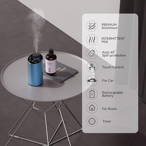 Waterless Essential Oil Diffuser Aromatherapy Scent Diffusers for Home Large Room, Bedroom, Car, Office, Desk, Battery Operated Mini Portable Air Freshener, 3 Countdown Timers & 3 Mist Levels - Image 2