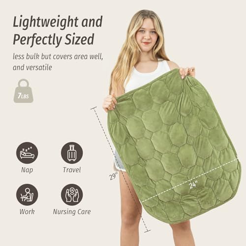 Wemore Weighted Lap Blanket 7lbs, 24"x29" Small Travel Blankets for Adults - Image 3