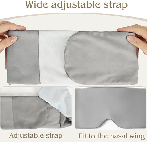 Weighted Sleep Mask for Side Sleepers, 100% Blackout Eye Mask for Sleeping with Adjustable Strap, Dual-Sided Cooling Silk & Warm Cotton Blindfold, Zero Pressure Eye Cover for Travel, Nap & Yoga - Image 6