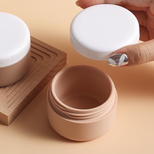 kuangre Travel Containers for Toiletries, Silicone Cream Jars BPA-Free, Leak-proof 2oz Travel Size Containers, Portable Size Silicone Jars with Lid for Cosmetic Face Hand Body Cream (4 Pack) - Image 3