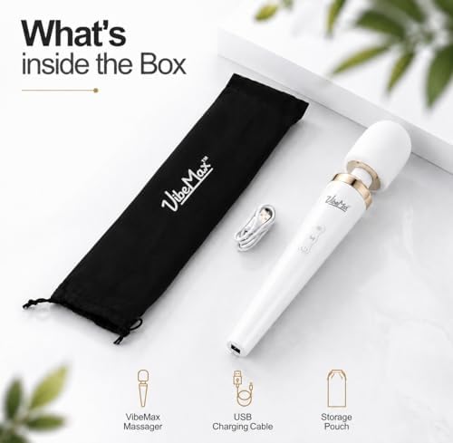 VibeMax Rechargeable Handheld Wand Massager – Powerful Deep Tissue Muscle Therapy Device with Soft Silicone Head, Multi-Speed Vibrations, Quiet, Portable for Back, Neck, Shoulders & Body - Image 7