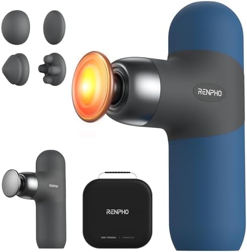 RENPHO Mini Thermal Massage Gun with Heat, Color Silicone Casing, 4 Speeds by RENPHO