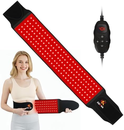 Red Light Therapy for Body,150 LEDs Infrared Light Therapy Wrap Belt for Waist,Upgraded 3 in 1 Led Beads,660nm Red Light &850nm Near Infrared Light Device for Back with Timer by PPOKK