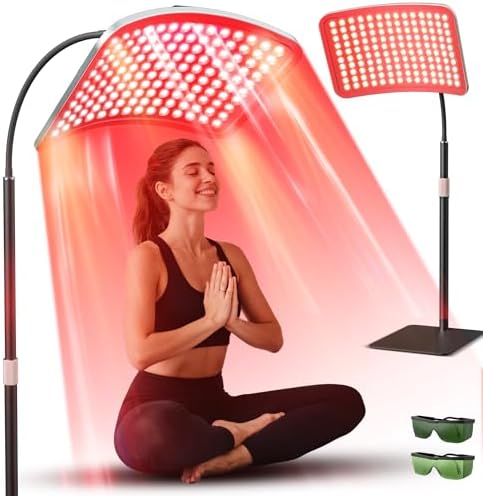 Red Light Therapy for Face and Body, 25W Infrared Red Light Panel by SUNKENET