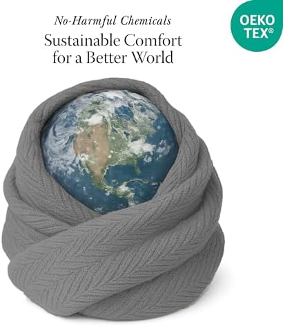 Threadmill Luxury 100% Cotton Queen Herringbone Blanket, Dark Grey - Image 6