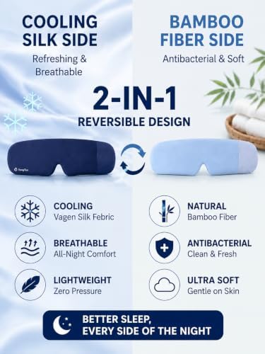 Sleep Mask for Women Mens Travel Black Out Eye Mask for Sleeping - Image 3