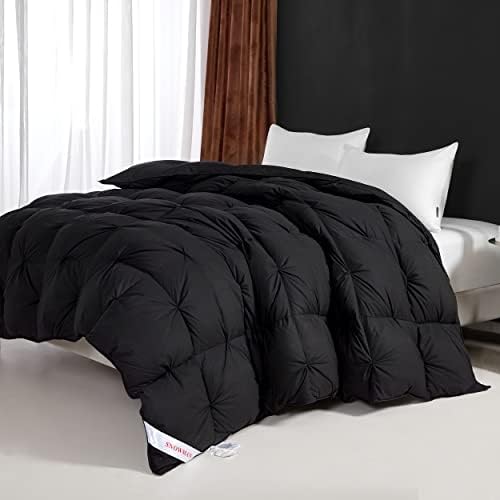 SNOWMAN Premium Down Comforter Queen Size, Black Duvet Insert All Season - Image 6