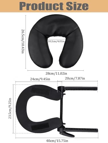Kalolary Universal Face Cradle & Cushion for Massage Table, Adjustable Massage Headrest & Face Pillow Face Holder for Bed, Mattress Top Massage Kit Head Face Rest for Salon Home - Image 2
