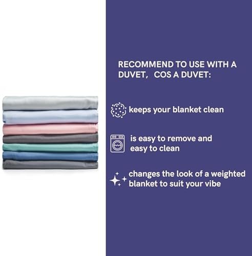 YnM Cooling Weighted Blanket for Adults, 10lbs Heavy Bed Throw for One Person of 90lbs, Perfect for Hot Sleepers or Warm Climates with Rayon/Glass Beads(48x72 Inches,Twin/Full Bed, Blue Grey) - Image 7