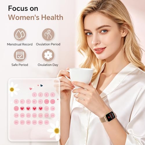 Smart Watches for Women, 1.85" HD Alexa Built-in Smart Watch for Android Phones & iPhones, Health Tracker with Heart Rate/Blood Oxygen/Sleep Monitor, 120+ Sport Modes Fitness Trackers for Women, Gift - Image 4