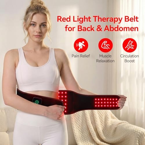 Red Light Therapy Belt for Body Back/Abdomen, Cordless Infrared Waist Wrap - Image 2