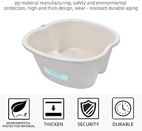 Ownest Foot Bath Spa,Water Spa and Foot Massage, Sturdy Plastic Foot Basin for Soaking Foot,Toe Nails, and Ankles,Pedicure,Portable Foot Tub-White - Image 4