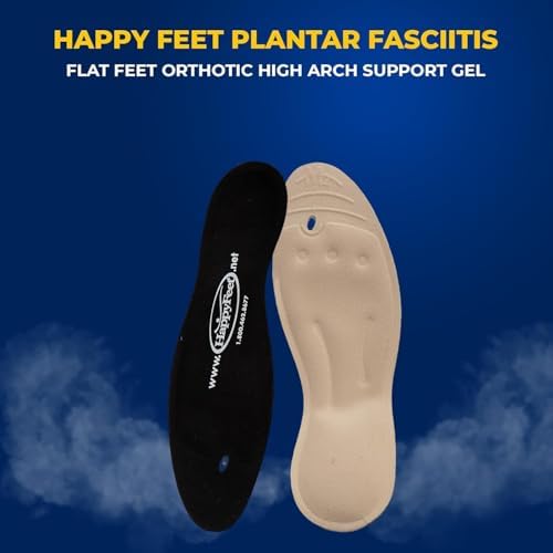 Happy Feet Plantar Fasciitis Flat Feet Orthotic Support Gel Insert Shoe Insoles for Men and Women - Image 2