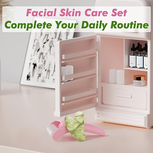 Gua Sha & Ice Roller for Face, Small Gifts, Facial Tools for Puffiness and Redness Reducing Skin Care Routine, Self Care Massage Gift for Women Men - Image 4