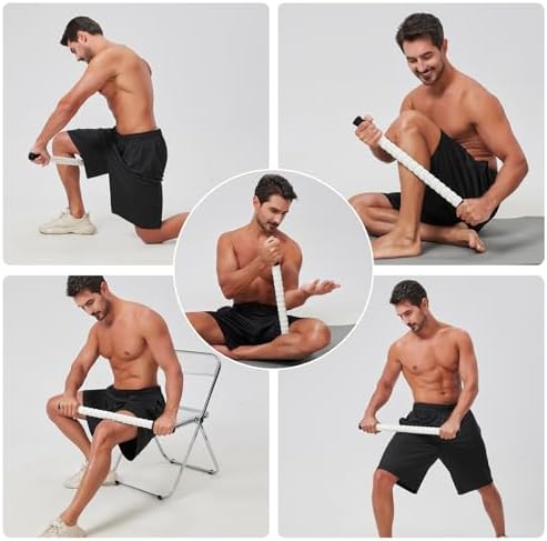 Muscle Roller Massage Roller Stick- Deep Tissue Fascia Blaster for Myofascial Pain Relief, Lymphatic Drainage & Body Sculpting, Handheld Physical Therapy & Recovery Tool (Black & White) - Image 5